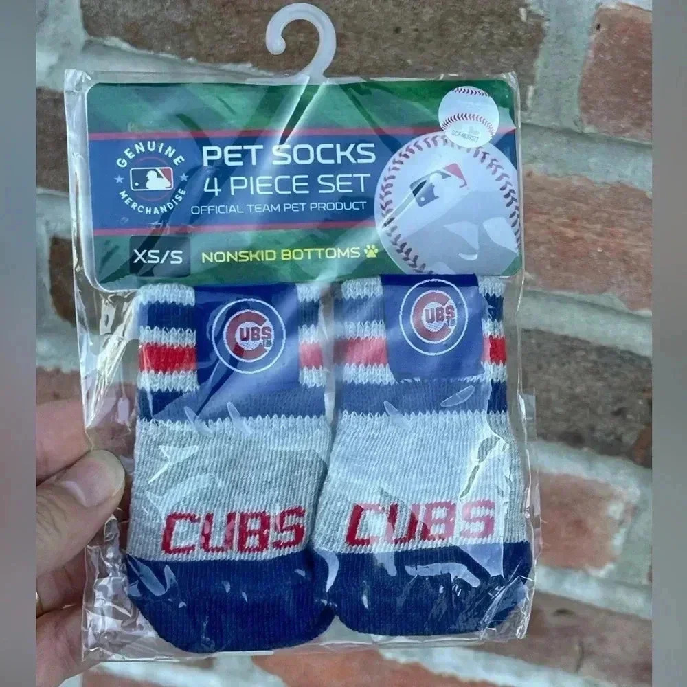 MLB Chicago Cubs Pet Socks Dogs Size XS/S NEW Baseball Cubbies Puppies Retro